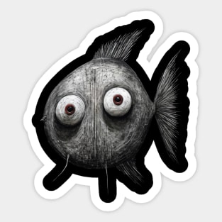 Weird Fish / Cartoon character / Abstract Comic Fish Sticker